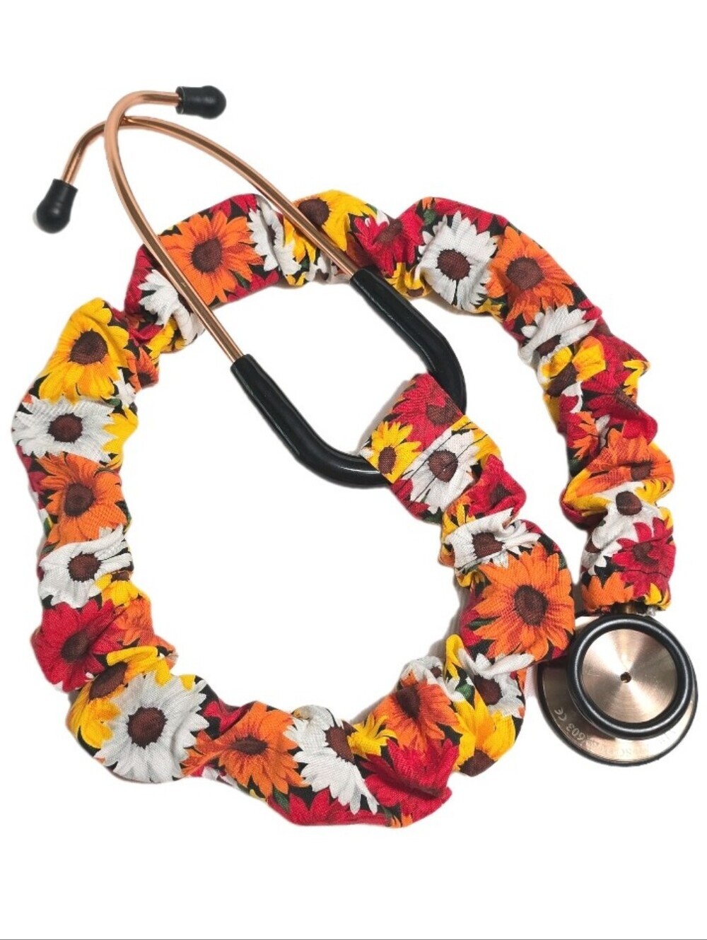 Handmade Colorful Sunflower Floral Stethoscope Sleeve: Cotton Cover